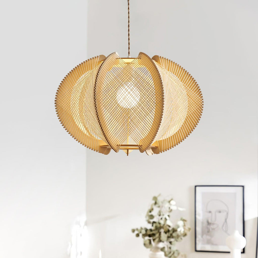 Lampada a sospensione Joaves – Legno e metallo – Naturale – Ø 40 cm – Design scandinavo
