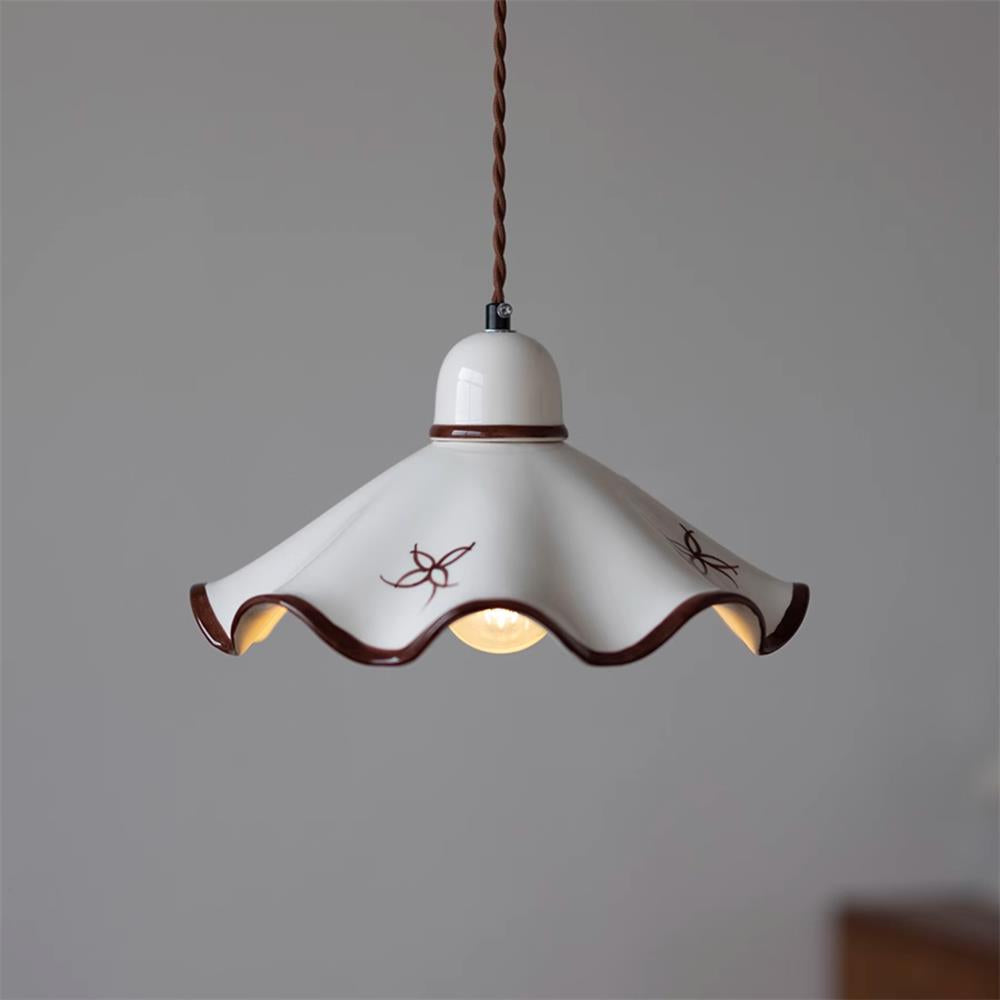 Lampada a sospensione Josiah – Ceramica – Bianca – Ø 30 cm – Charme Vintage