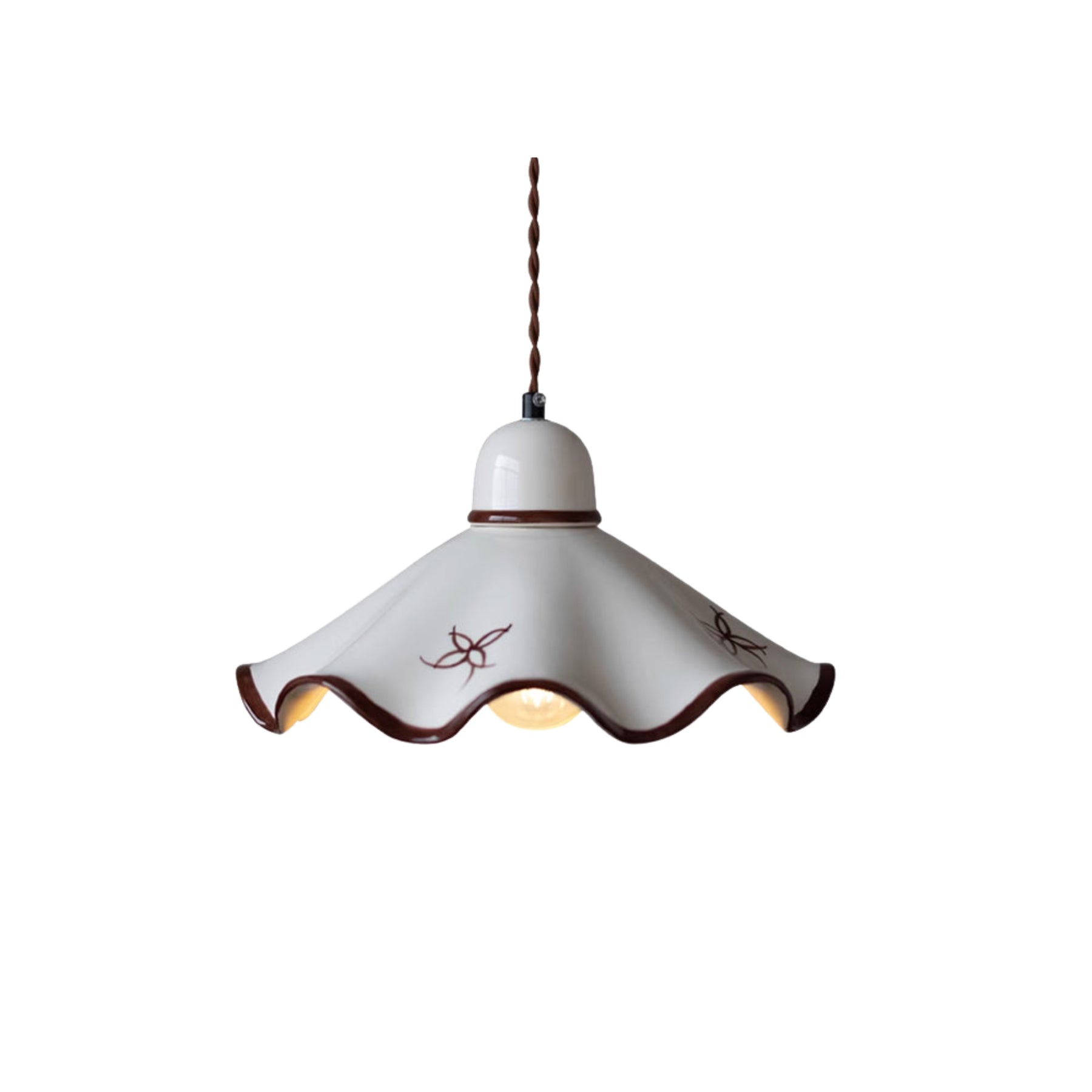 Lampada a sospensione Josiah – Ceramica – Bianca – Ø 30 cm – Charme Vintage