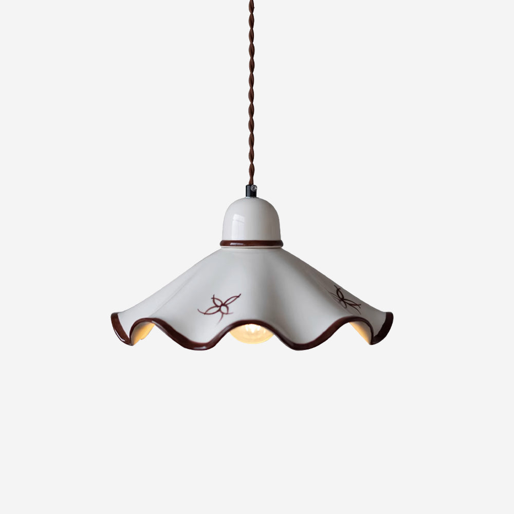 Lampada a sospensione Josiah – Ceramica – Bianca – Ø 30 cm – Charme Vintage