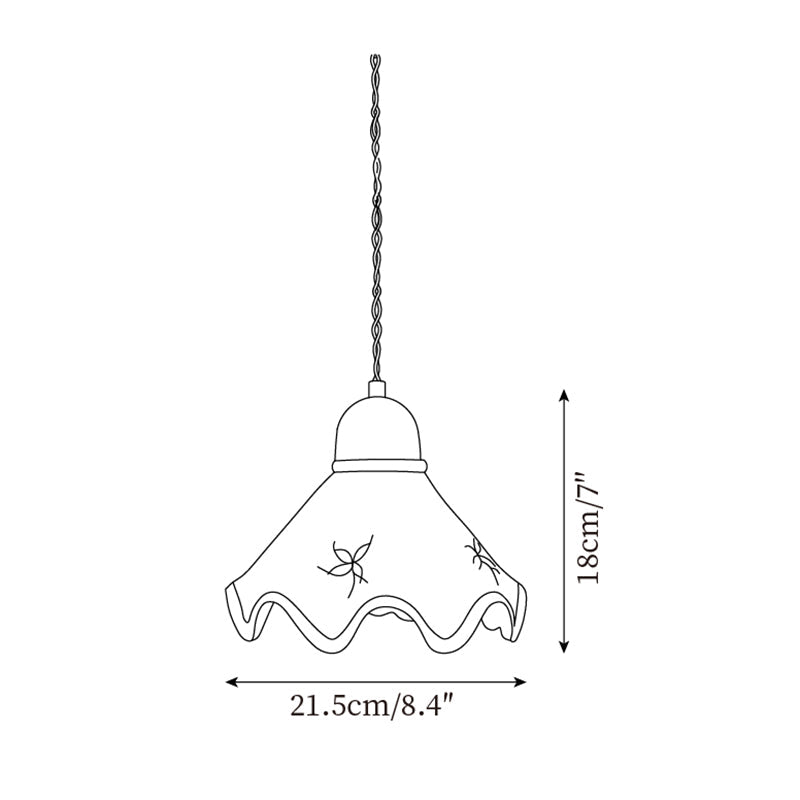 Lampada a sospensione Josiah – Ceramica – Bianca – Ø 30 cm – Charme Vintage