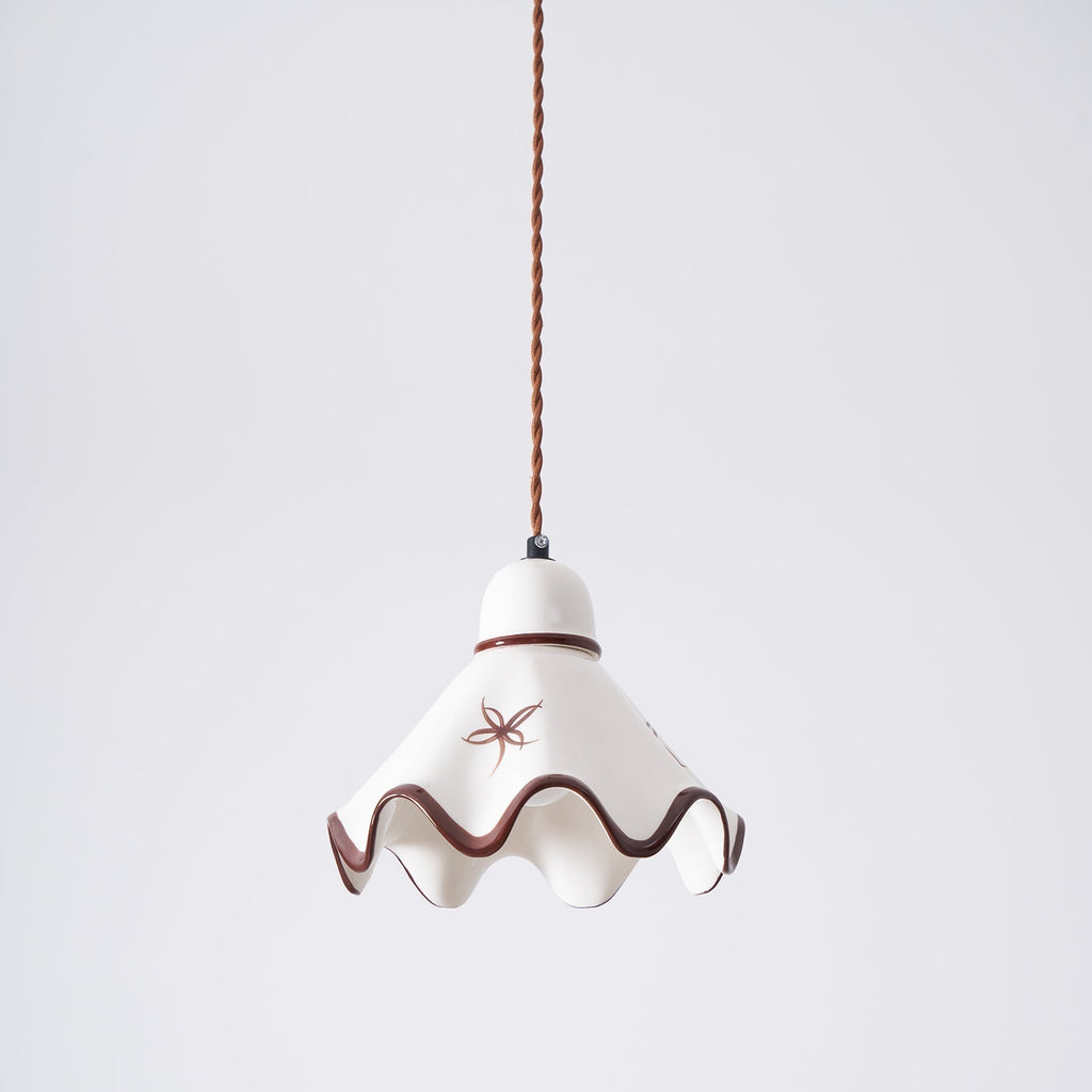 Lampada a sospensione Josiah – Ceramica – Bianca – Ø 30 cm – Charme Vintage