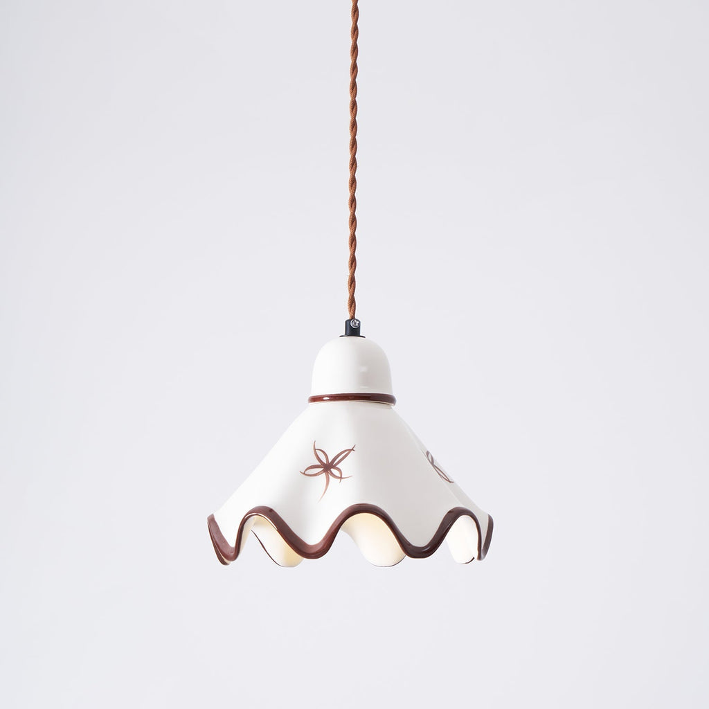Lampada a sospensione Josiah – Ceramica – Bianca – Ø 30 cm – Charme Vintage