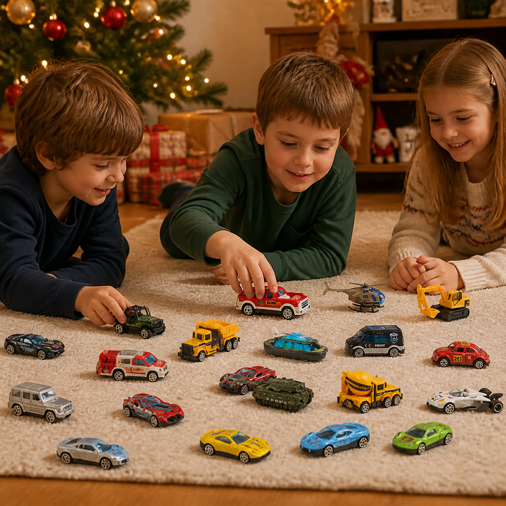 Calendario Avvento di Auto in Metallo per Bambini