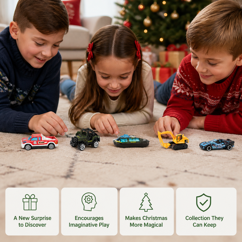 Calendario Avvento di Auto in Metallo per Bambini