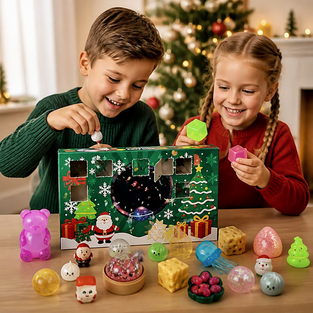 Calendario dell'Avvento Squishy di Natale per Bambini – 24 Giorni di Sorprese