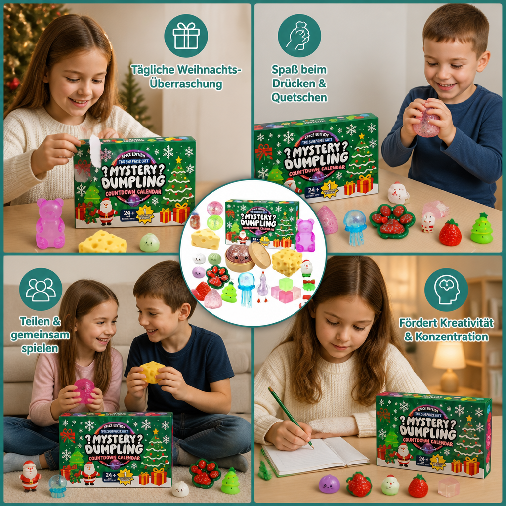 Calendario dell'Avvento Squishy di Natale per Bambini – 24 Giorni di Sorprese