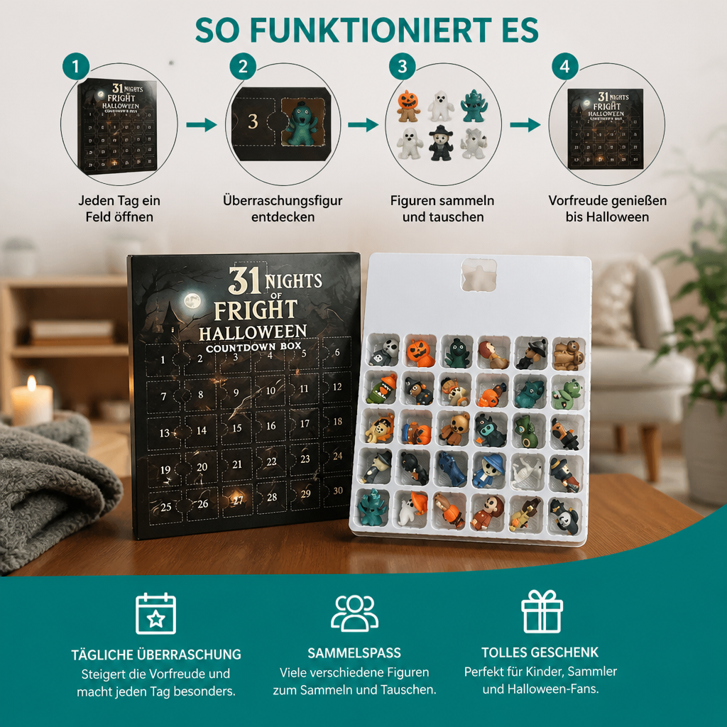 Calendario Avvento di Halloween – Mini Figure e Appendini Inquietanti