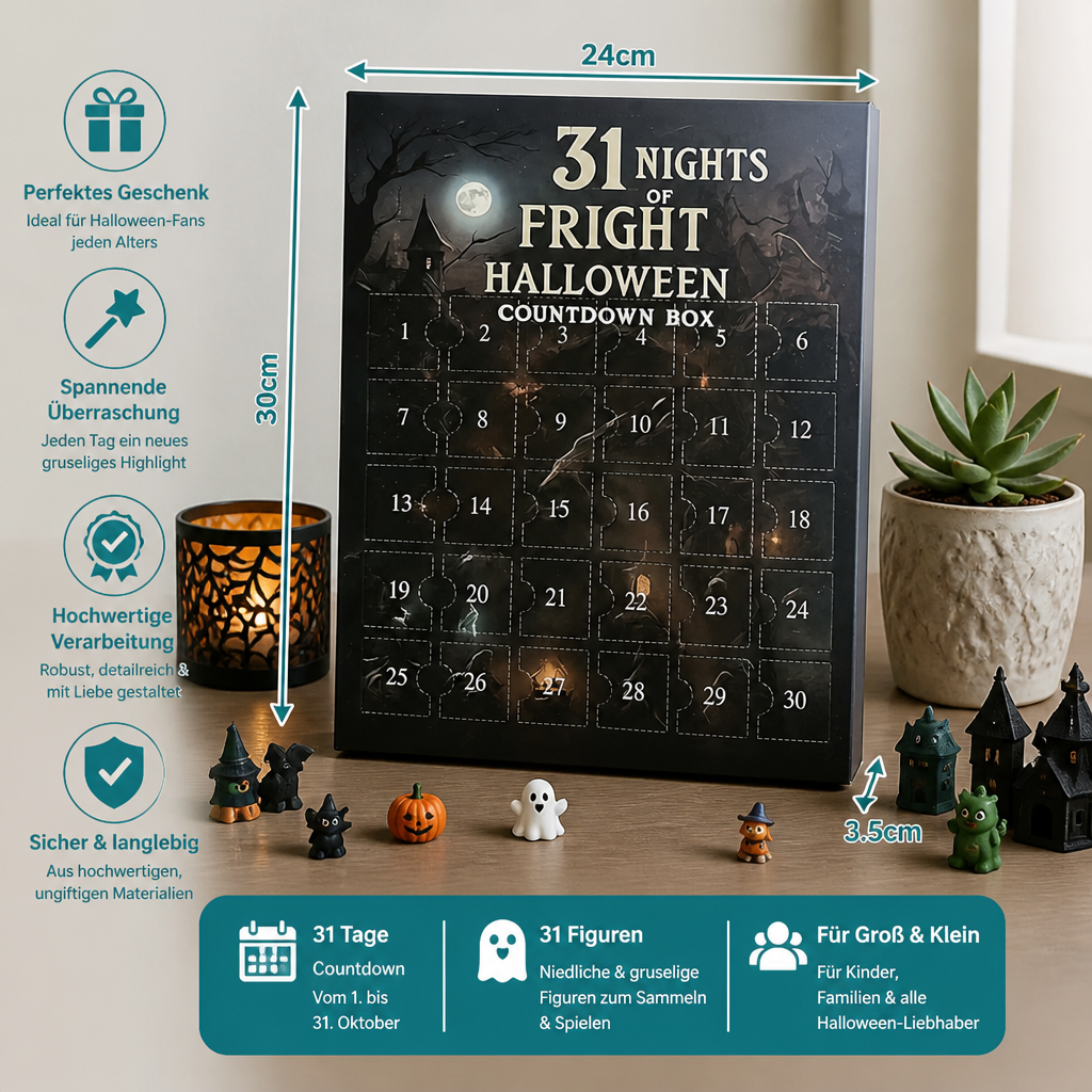 Calendario Avvento di Halloween – Mini Figure e Appendini Inquietanti