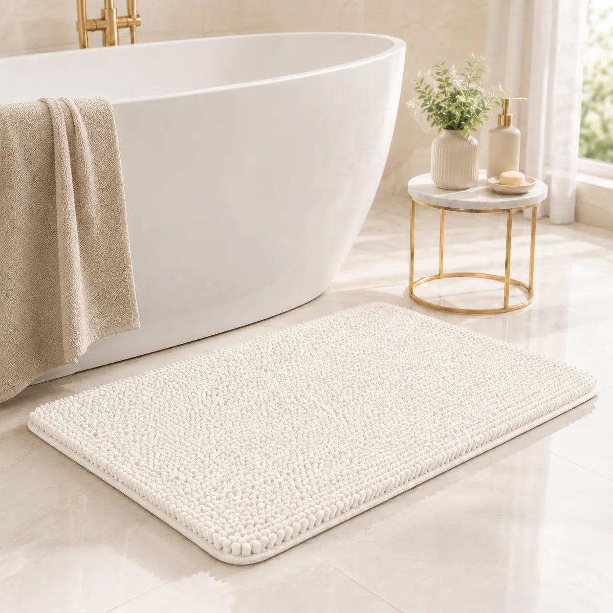 Tappetino da Bagno Assorbente in Chenille Kaelis