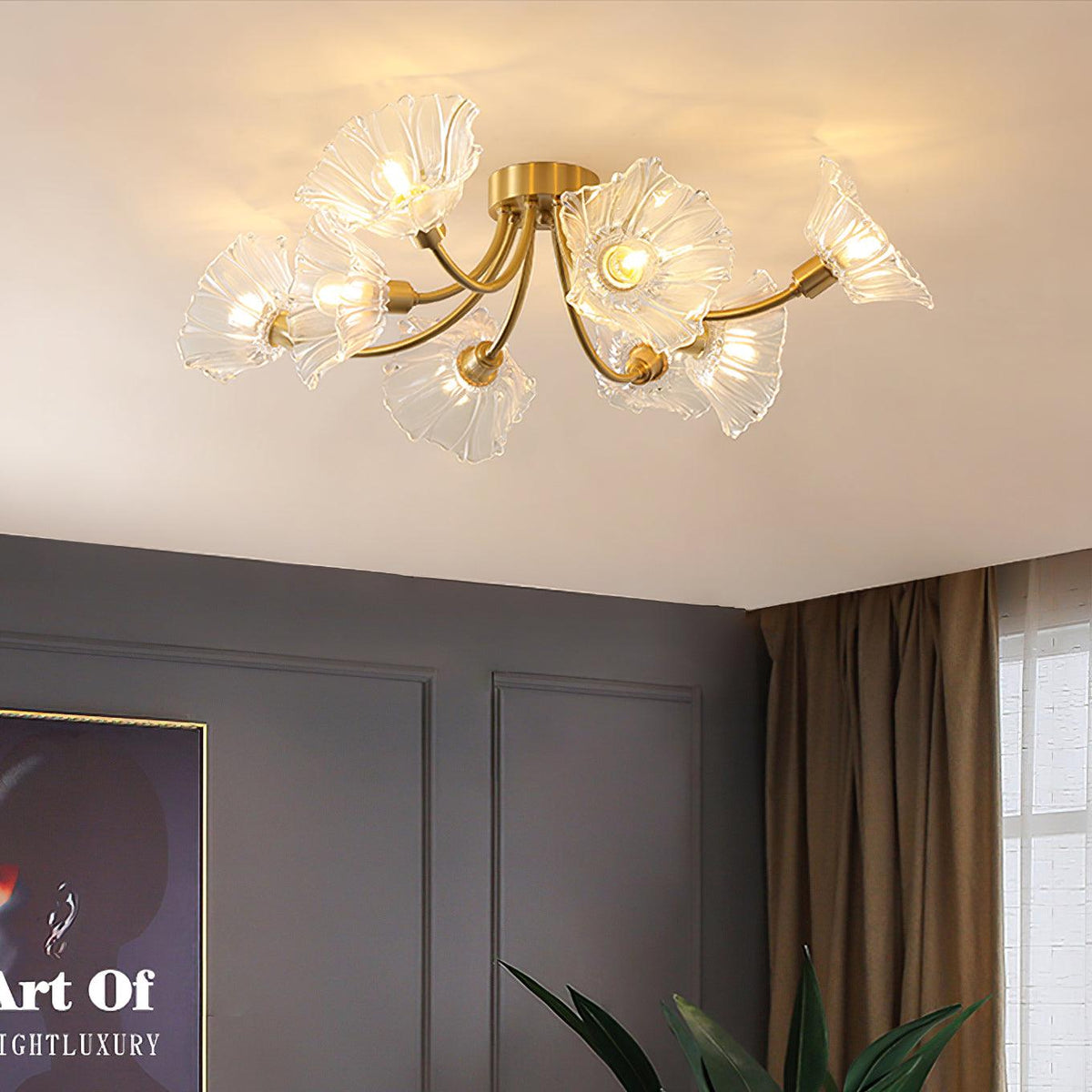 Lampada da soffitto in vetro Kalin Flower