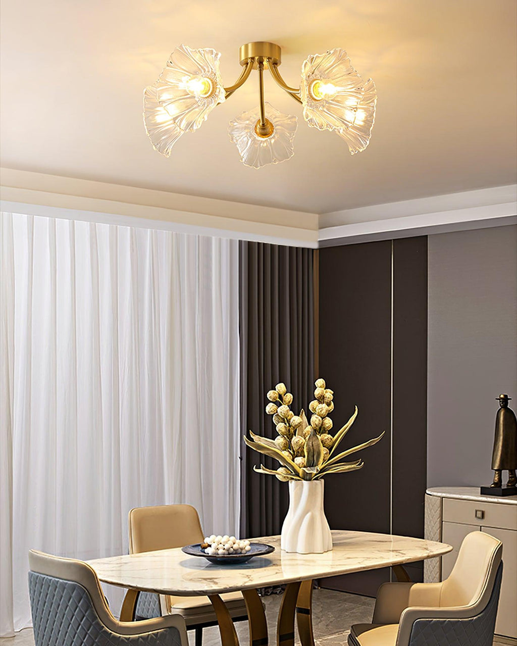 Lampada da soffitto in vetro Kalin Flower