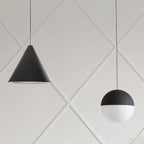 Lampada a Sospensione Pendenti in Metallo Nero Cono Industriale