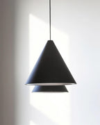 Lampada a Sospensione Pendenti in Metallo Nero Cono Industriale