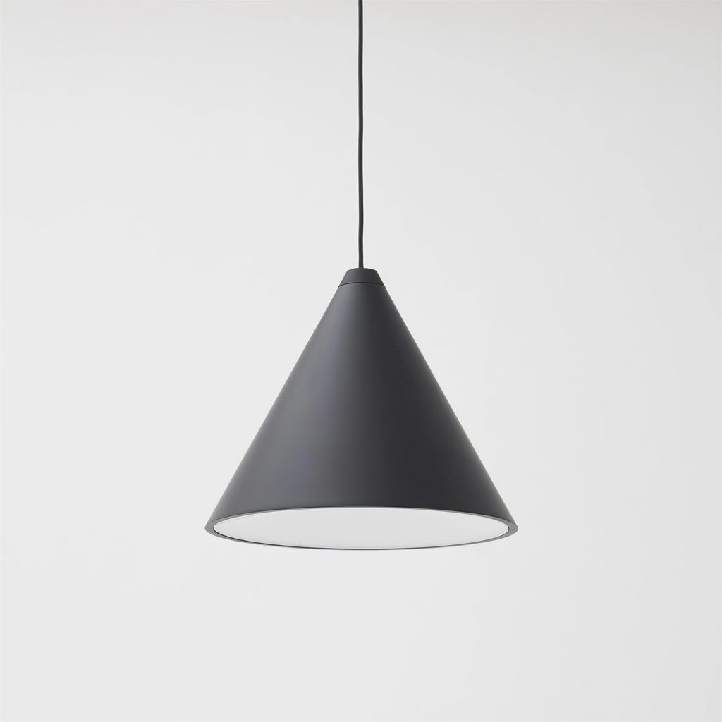 Lampada a Sospensione Pendenti in Metallo Nero Cono Industriale