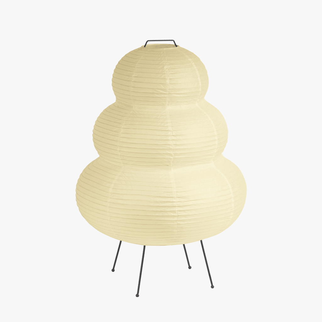 Akari | Lampada da terra in carta di riso giapponese fatta a mano con luce ambientale soffusa