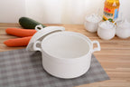 Casseruola in Ceramica con Coperchio – Pentola Bianca con Manici