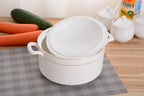 Casseruola in Ceramica con Coperchio – Pentola Bianca con Manici