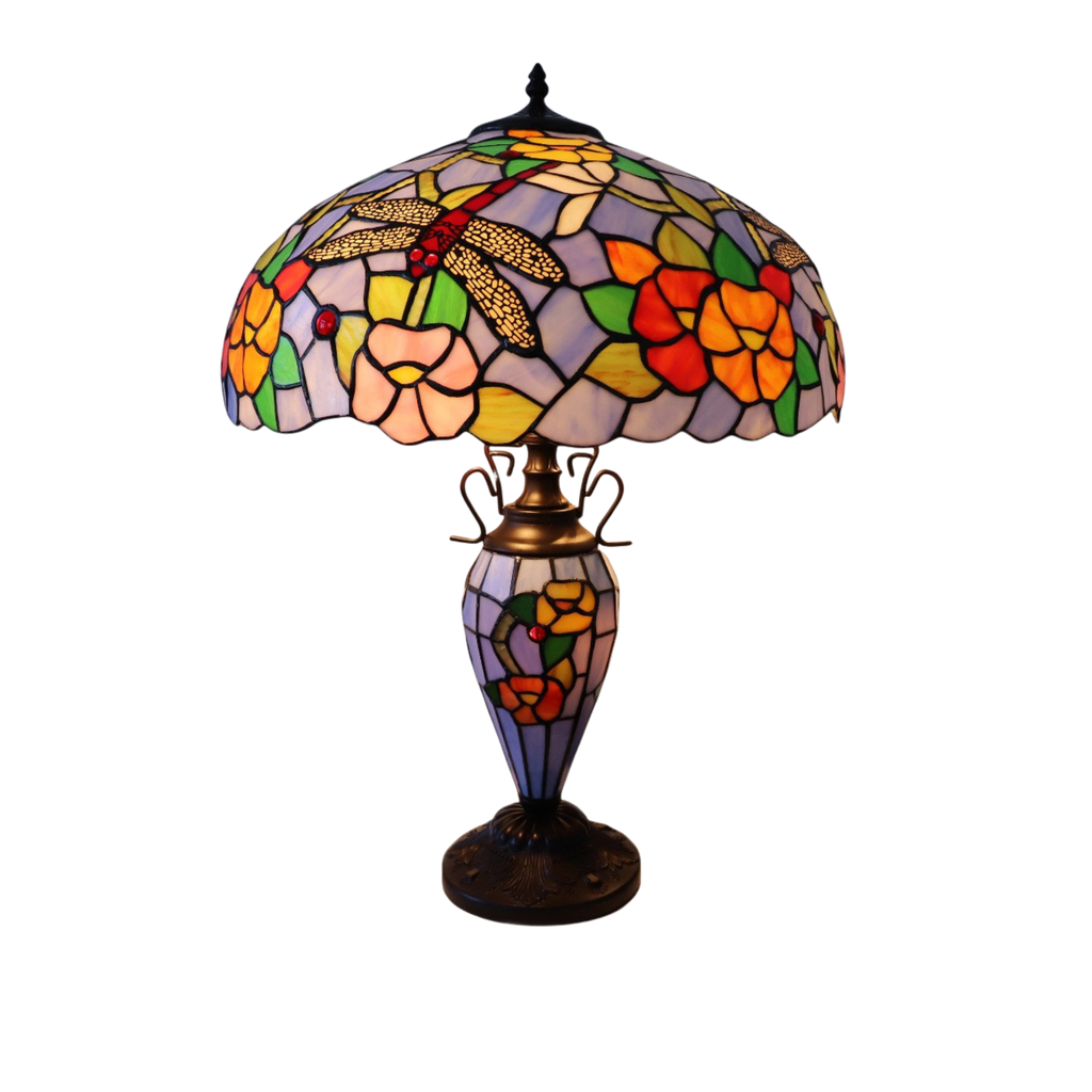 Lampada da Tavolo Tiffany Double Dragonfly Minster Keswick