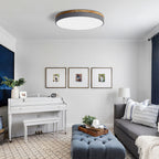 Lampada da soffitto Klingelige – Legno e acrilico – Verde – Ø40 cm – Moderna lampada LED da soffitto per soggiorno
