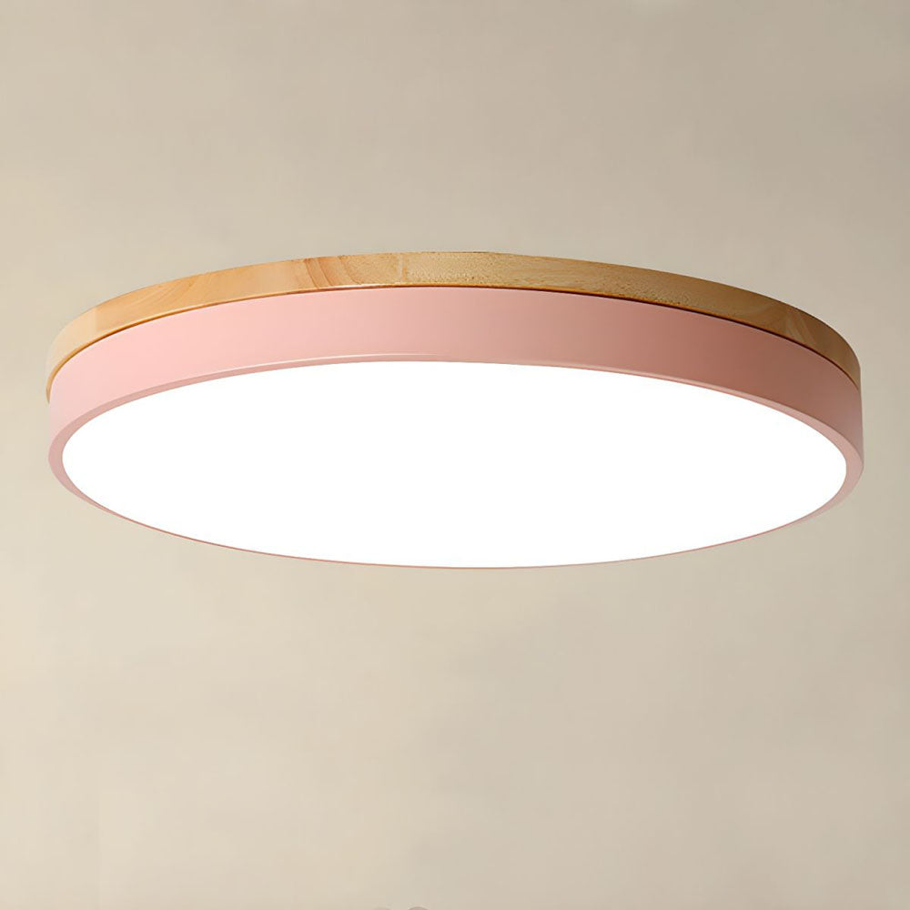 Lampada da soffitto Klingelige – Legno e acrilico – Verde – Ø40 cm – Moderna lampada LED da soffitto per soggiorno