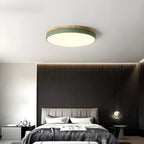 Lampada da soffitto Klingelige – Legno e acrilico – Verde – Ø40 cm – Moderna lampada LED da soffitto per soggiorno
