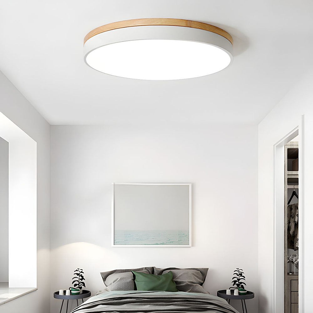 Lampada da soffitto Klingelige – Legno e acrilico – Verde – Ø40 cm – Moderna lampada LED da soffitto per soggiorno