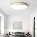 Lampada da soffitto Klingelige – Legno e acrilico – Verde – Ø40 cm – Moderna lampada LED da soffitto per soggiorno