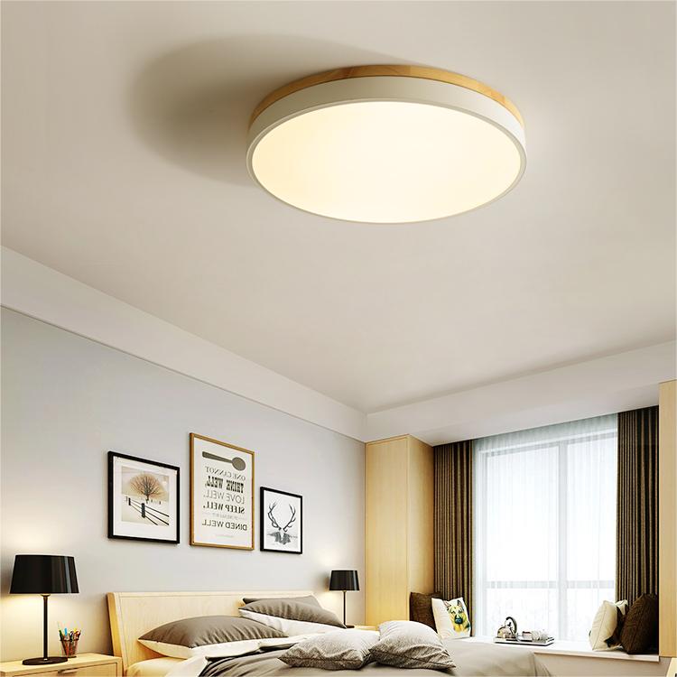 Lampada da soffitto Klingelige – Legno e acrilico – Verde – Ø40 cm – Moderna lampada LED da soffitto per soggiorno