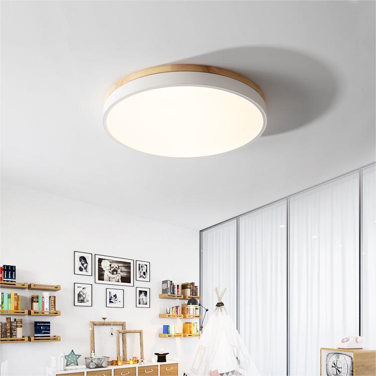 Lampada da soffitto Klingelige – Legno e acrilico – Verde – Ø40 cm – Moderna lampada LED da soffitto per soggiorno