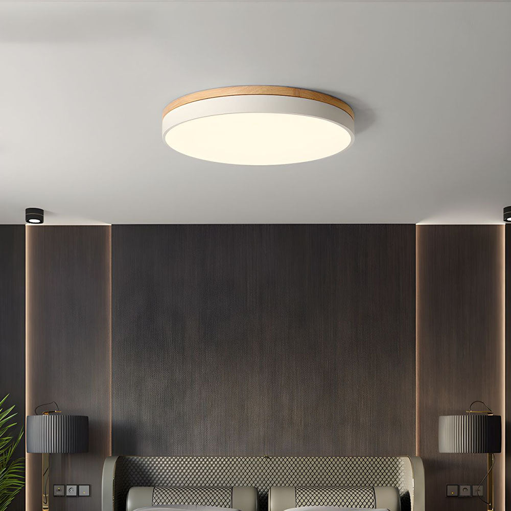 Lampada da soffitto Klingelige – Legno e acrilico – Verde – Ø40 cm – Moderna lampada LED da soffitto per soggiorno
