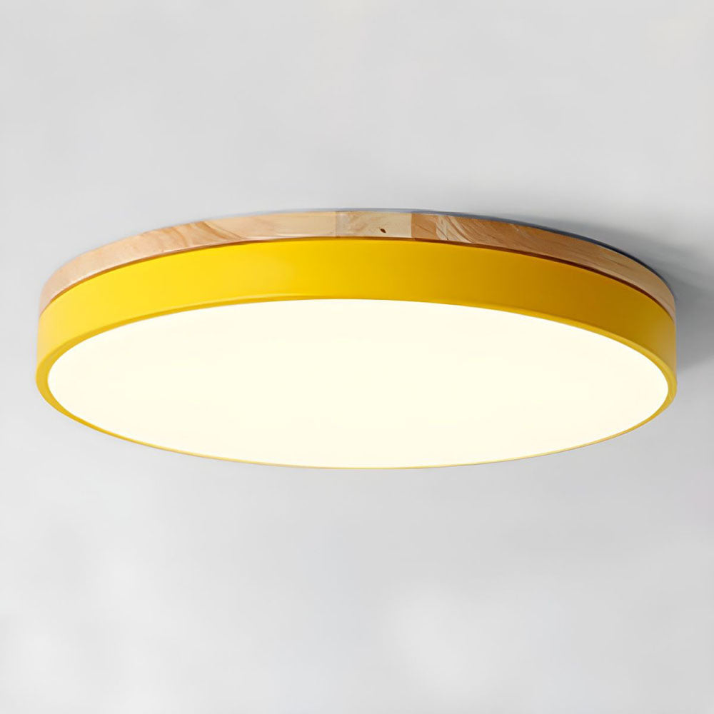 Lampada da soffitto Klingelige – Legno e acrilico – Verde – Ø40 cm – Moderna lampada LED da soffitto per soggiorno