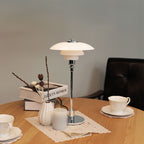 Lampada da Tavolo con Paralume in Vetro Vintage Danese