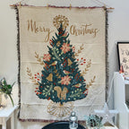 Coperta di Natale in Morbido Pile con Stampa di Schiaccianoci e Albero di Natale