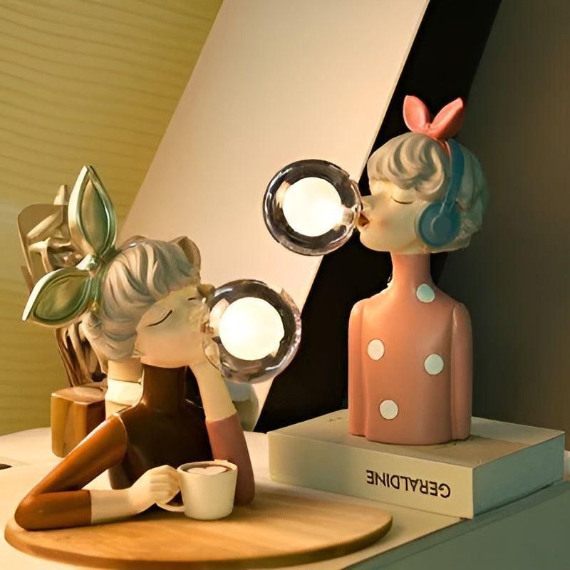 Luce notturna con effetto bolle – USB Bubble Girl Ornamento Lampada da Tavolo per una casa accogliente