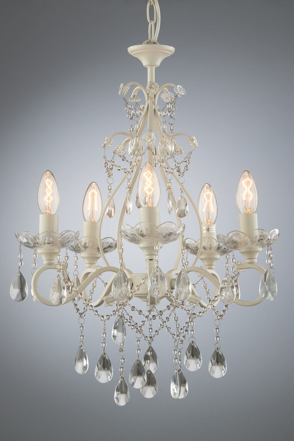 Lampadario Laura Ashley Shamley a 5 luci Bianco Opaco