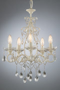 Lampadario Laura Ashley Shamley a 5 luci Bianco Opaco