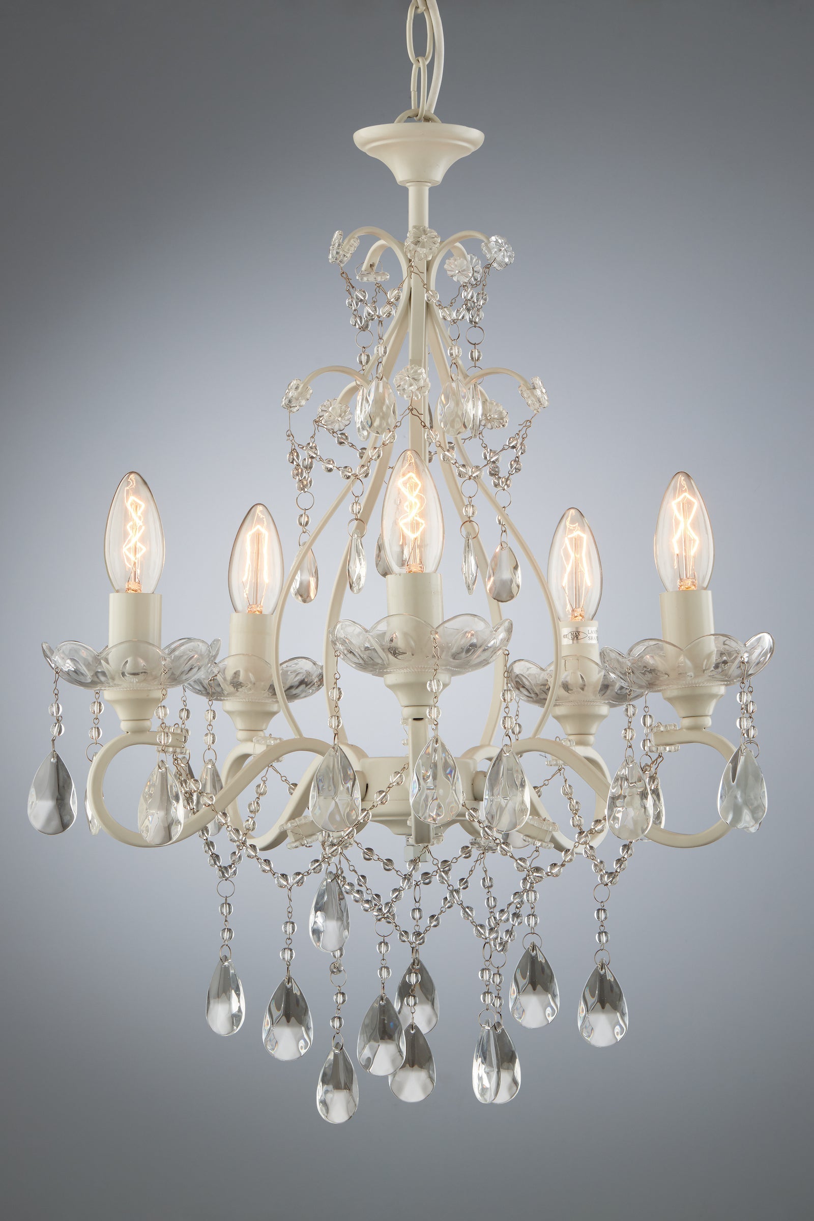 Lampadario Laura Ashley Shamley a 5 luci Bianco Opaco