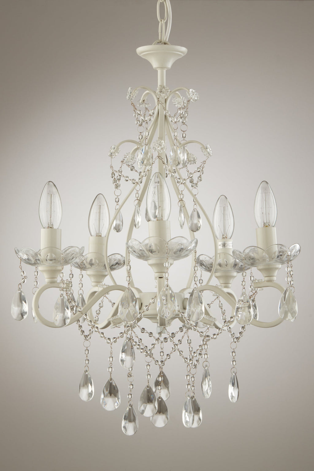Lampadario Laura Ashley Shamley a 5 luci Bianco Opaco
