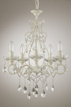 Lampadario Laura Ashley Shamley a 5 luci Bianco Opaco