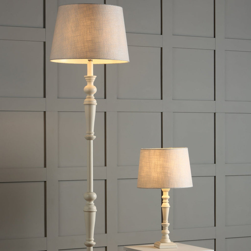 Lampada da Terra in Legno Laura Ashley Tate con Base Bianco Invecchiato