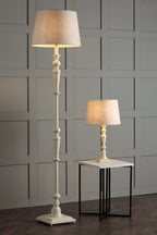 Lampada da Terra in Legno Laura Ashley Tate con Base Bianco Invecchiato