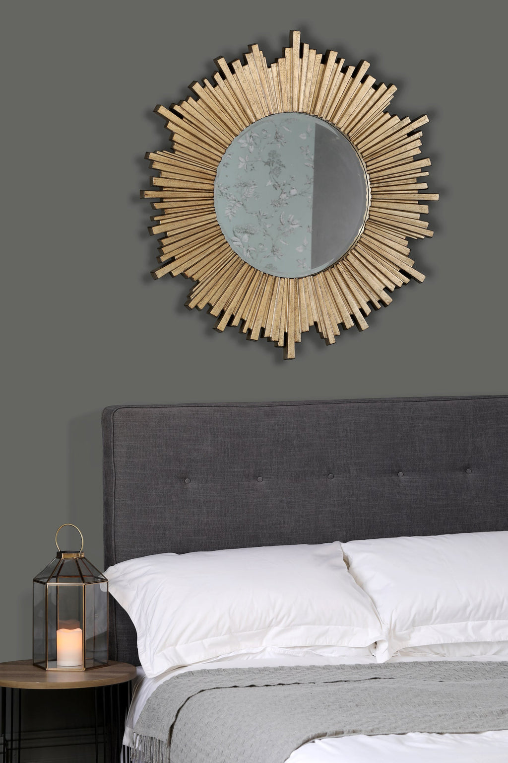 Specchio Rotondo Lovell Champagne 99cm di Laura Ashley