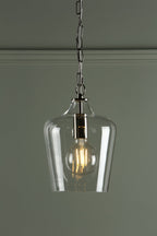 Laura Ashley Ockley Pendant Cromo Lucido & Vetro