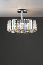 Laura Ashley Fernhurst 3 Luci Semi-Flush in Cristallo e Cromo Lucido