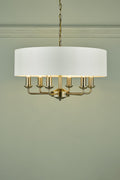 Laura Ashley Sorrento 6lt Pendant Ottone Antico con Ombra Avorio