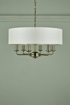 Laura Ashley Sorrento 6lt Pendant Ottone Antico con Ombra Avorio
