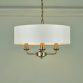 Laura Ashley Sorrento 3lt Pendant Ottone Antico con Paralume Avorio