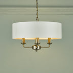 Laura Ashley Sorrento 3lt Pendant Ottone Antico con Paralume Avorio