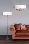 Lampada da Terra Laura Ashley Sorrento Ottone Antico con Paralume Avorio
